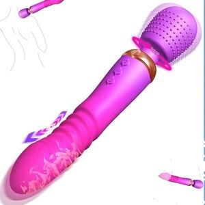 Vibrant Pink Massager with Gold Accents